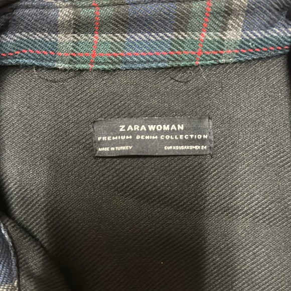 Zara women flannel overshirt with fringe. Size XS - Picture 2 of 6
